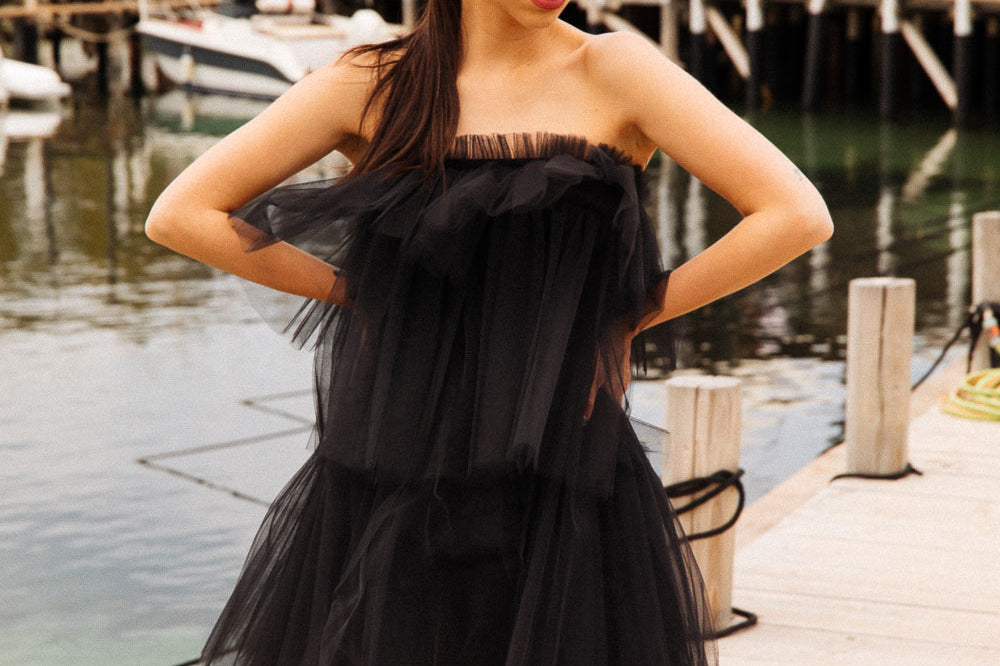 Vestito Nero Abiti Lunghi Kontatto Abito Kontatto Tulle Abito Tulle